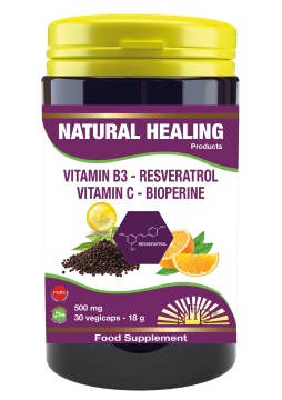 Vitamin B3 Resveratrol Vitamin C buffered Bioperine Pure